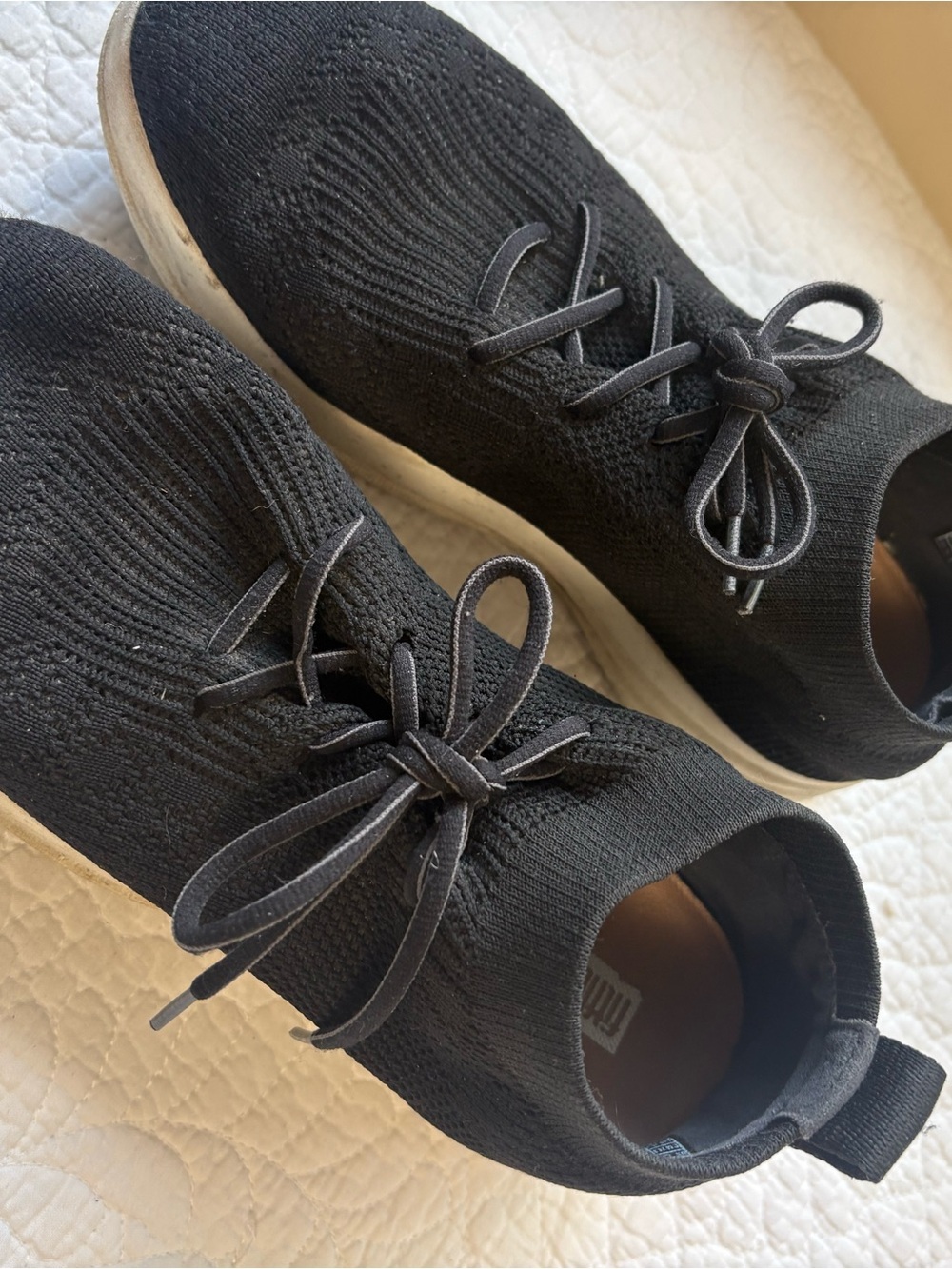 FitFlop Black Slip-On Athletic Knit Sneakers